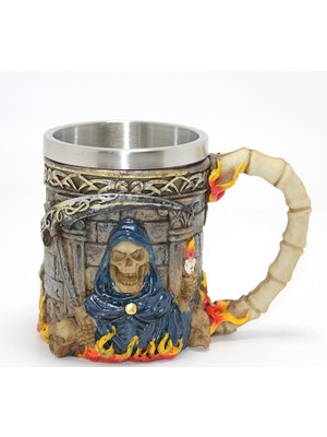 Store Mania Grim Reaper Azrail Kabartmalı 3D Tasarım Çelik Kupa Bardak STRMIA-RSTTT34