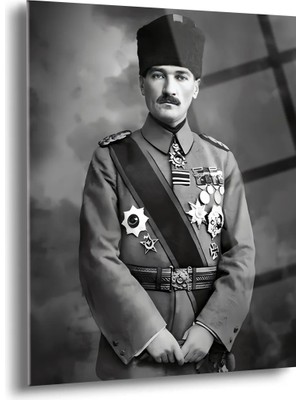 Shiny Art Atatürk Portre Cam Tablo - ATA063