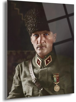 Shiny Art Atatürk Portre Cam Tablo - ATA029