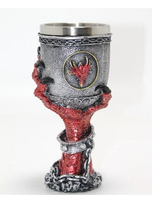 Store Mania Ejderha Pençesi Tasarımlı 3D Kabartmalı Paslanmaz Çelik Kadeh Bardak STRMIA-RSTTT34