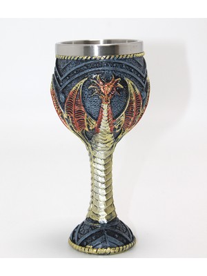 Store Mania Ejderha Tasarımı 3D Kabartmalı Çelik Kadeh Bardak STRMIA-RSTTT34