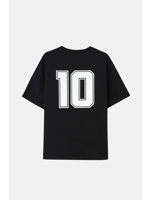 Number 10  Oversize T-Shirt - Siyah