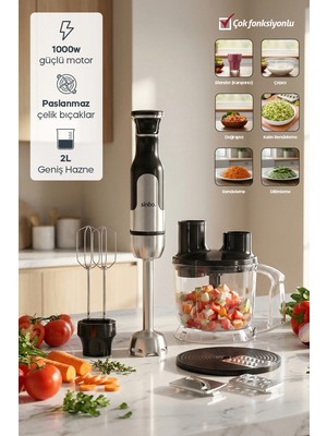 Sinbo SHB-7534 1000W El Blender Seti 2l Rendelemeli Doğrayıcılı