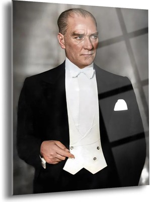 Shiny Art Atatürk Portre Cam Tablo - ATA008