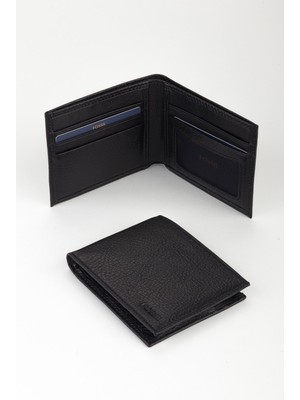 Fossil Deri Yatay El Portföyü Cüzdan Kutulu Şık Tasarım Kadınlar İçin Siyah