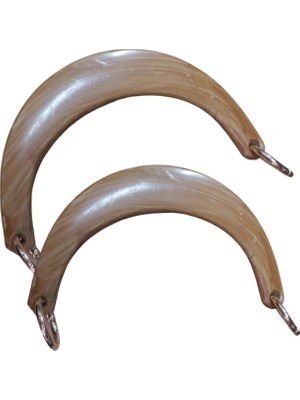 Popüler Sepet Çanta Sapı Ay Model Açık Kahverengi 17 cm