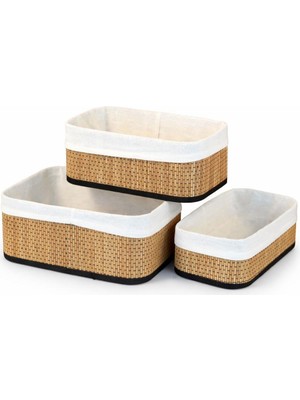 Paçi Wicker Premium Serisi Dikdörtgen 3'lü Set Organizer