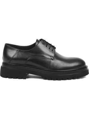 Celal Gültekin Erkek Siyah Bağcıklı Deri Ayakkabı