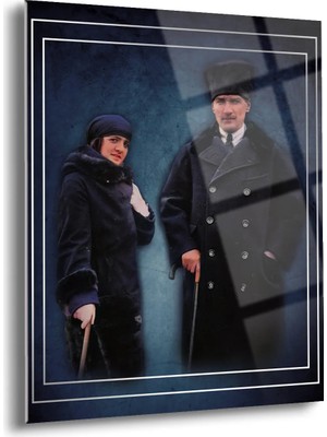 Shiny Art Atatürk Portre Cam Tablo – Uv Baskılı Temperli Cam Duvar Dekoru | Zarif ve Güçlü Duruşlu Özel Tasarım - ATA004