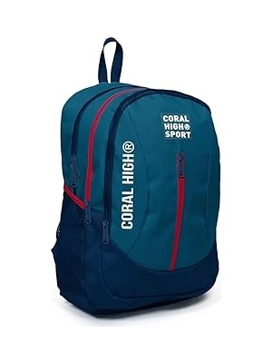Indispensablely Coral High Nefti Lacivert Okul Günlük Sırt Çantası - Dört Gözlü - USB Aux Soketli