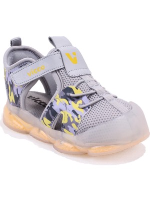Vicco Monrovia 321B24Y211 Gri Ortopedik Günlük Işıklı Erkek Çocuk Spor Sandalet