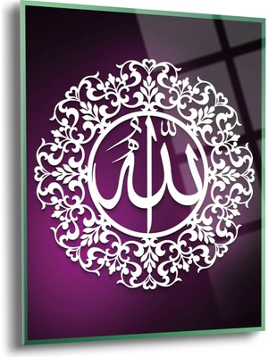 Shiny Art Allah Yazılı Islami Cam Tablo - ISL024