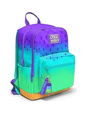 Indispensablely Coral High Dört Bölmeli Mor Lila Renk Geçişli Ortaokul Çantası - Kız Çocuk