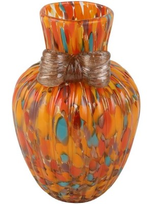 Vitale Cam Turuncu Fiyonk Vazo 18X18X29CM