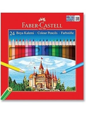 Indispensablely Faber-Castell Karton Kutu Boya Kalemi, 24 Renk, Yumuşak Renkler, Kolay Açılır, Kırılmaya D