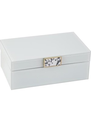 Vitale Beyaz Ahşap Dekoratif Kutu 20X12X8CM