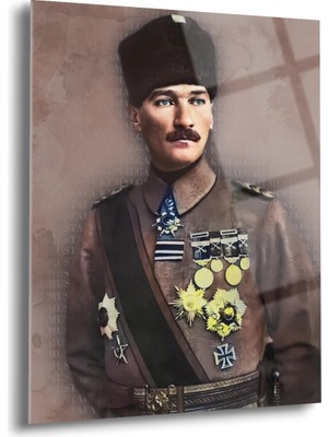 Shiny Art Atatürk Portre Cam Tablo - ATA014