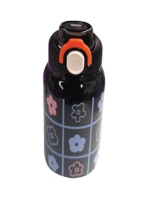 Indispensablely Trendix Çelik Içli Termos 550ML Siyah Çiçekli
