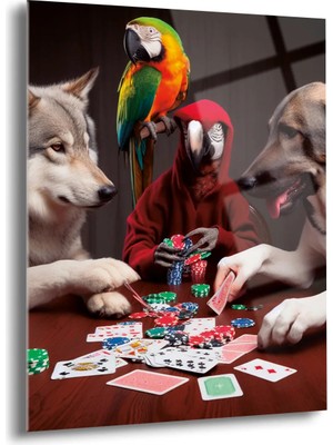 Shiny Art Kumarbaz Hayvanlar Cam Tablo - MOD045