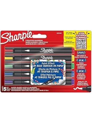 Indispensablely Sharpie Creative Marker Akrilik Boya Kalemleri | Yuvarlak Uçlu Su Bazlı Boya Kalemi | Mürekkep Kağı