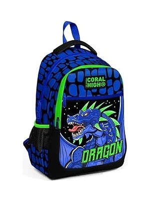 Indispensablely Coral High Üç Gözlü Erkek Çocuk Ilk Orta Okul Çantası - Lacivert Yeşil Dragon
