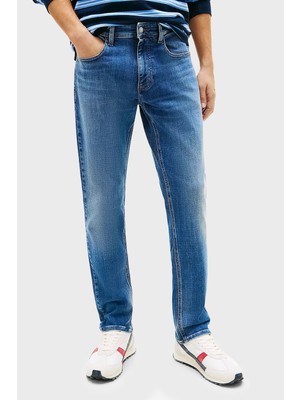 Tommy Jeans Pamuklu Slim Fit Normal Bel Dar Paça Jeans Erkek Kot Pantolon DM0DM22960 1A5