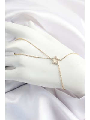 Clariss Pirinç Gold Renk Zirkon Taşlı Yıldız Model Şahmeran