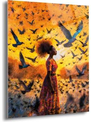 Shiny Art Afrikalı Kadın Cam Tablo - MOD005