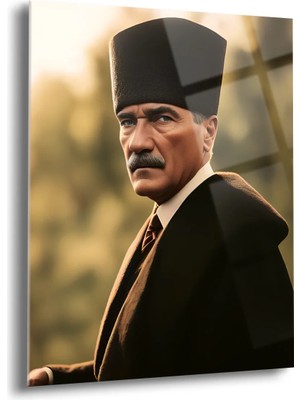 Shiny Art Atatürk Portre Cam Tablo - ATA082