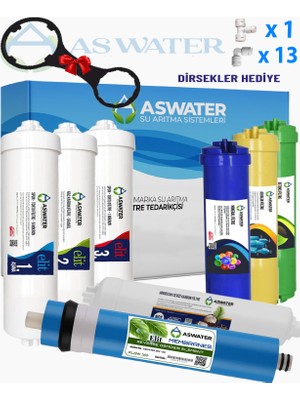 As Water Tüm Kapalı Kasa Cihazlar ile Uyumlu 8'li Elite Filtre Seti Quick Bağlantı Iki Taraftan Geçmeli