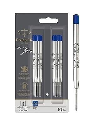 Indispensablely Parker Quinkflow Tükenmez Kalem Yedeği, Renk Mürekkep, 10'lu Avantajlı Paket