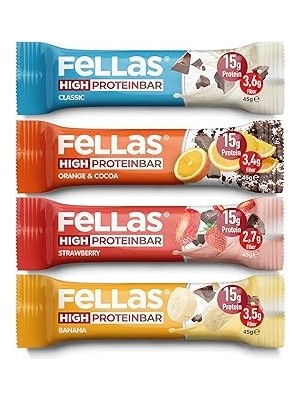 Indispensablely Fellas Yüksek Bar, Karma Kutu (4 Çeşit), 45GR x 12 Adet