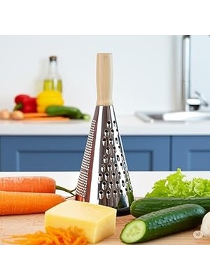 Indispensablely Steel Serisi Paslanmaz Çelik Bambu Saplı Rende