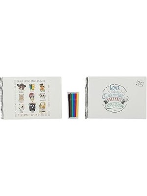 Indispensablely Funny Mat Tükenmez Resim Defteri, 2'li Set &amp; 6'lı Kalem Set