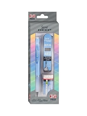 Indispensablely Serve Deep Versatil Kalem, Silgi Kalem Ucu 0,7mm 3'lü Set - Gök