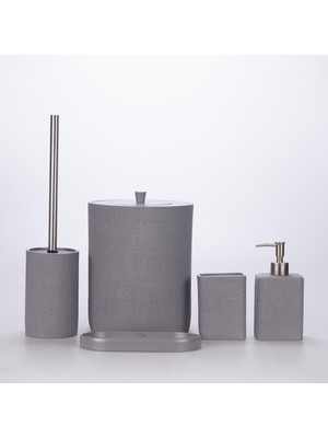 Selim Linen Banyo Seti Gri