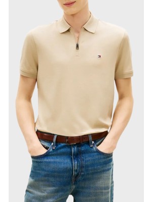 Tommy Hilfiger Pamuklu Regular Fit Logolu Fermuarlı Polo Yaka T Shirt Erkek Polo Yaka T Shirt MW0MW42758 Rbt