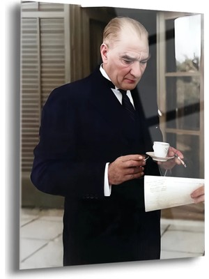 Shiny Art Atatürk Portre Cam Tablo - ATA024