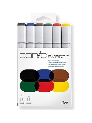 Indispensablely Copic Sketch 6lı Set Bold Primaries