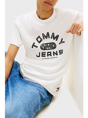 Tommy Jeans Logolu Pamuklu Regular Fit Bisiklet Yaka T Shirt Erkek T Shirt DM0DM22551 Ybl