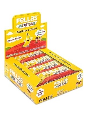 Indispensablely Fellas Kids Meyve Bar, Muzlu Kakaolu, 28GR x 12 Adet