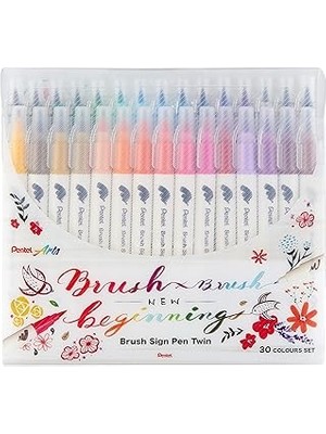 Indispensablely Pentel Brush Sing Pen Twin Çift Taraflı Uçlu Kalem