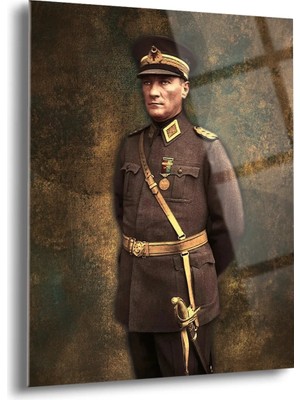 Shiny Art Atatürk Portre Cam Tablo - ATA015