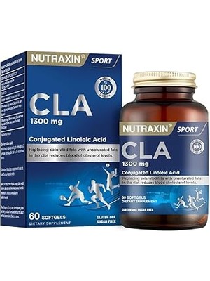 Indispensablely Nutraxin Tonalin Cla 1300 | Konjuge Linoleik Asit | Kas Kütlesi Koruyucu | 60 Yumuşak Kapsül