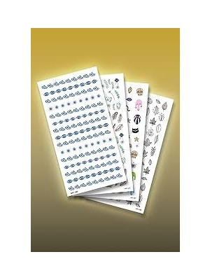 Indispensablely Arti̇kel 4'lü Tırnak Dövmesi Seti, Tırnak Sticker Seti, Nail Art, Tattoo