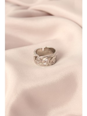 Clariss Gümüş Renk Metal Taşlı Model Ayarlanabilir Kadın Yüzük