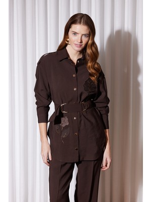 Missemramiss Flower Touch Kemerli Takım 5125 Kahverengi