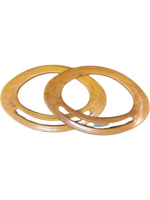 Popüler Sepet Çanta Sapı Oval Açık Kahverengi 18 cm