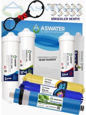 As Water Tüm Kapalı Kasa Cihazlar ile Uyumlu 7 Li Elite Filtre Seti Quick Bağlantı Iki Taraftan Geçmeli