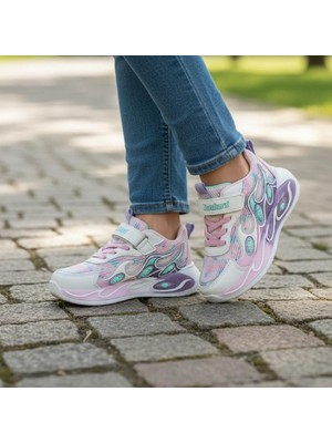 Tomwins 015 Beyaz-Pembe Cırtlı Kız Çocuk Spor Ayakkabı